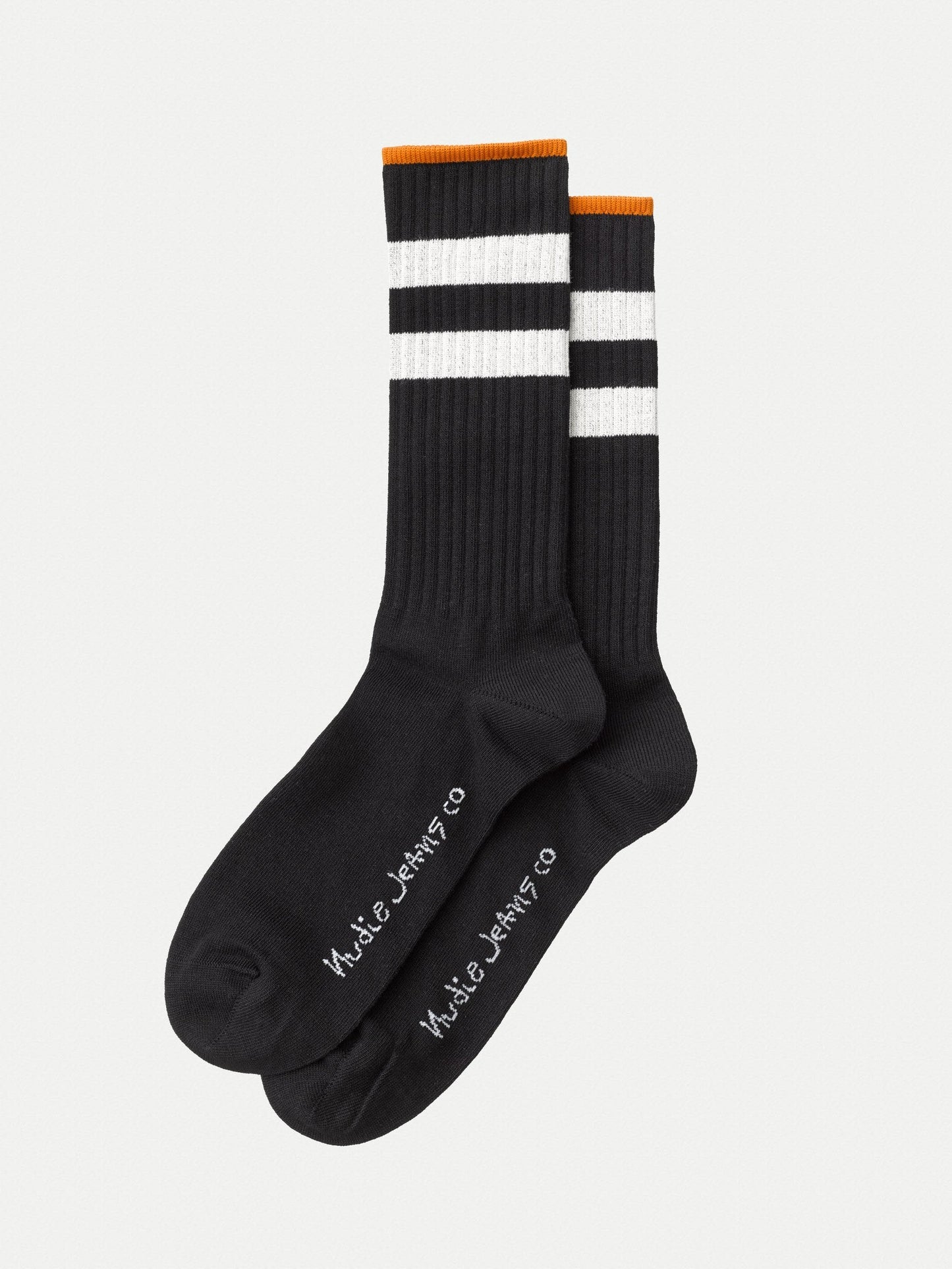Chaussettes hautes noires en coton bio - amundsson sport