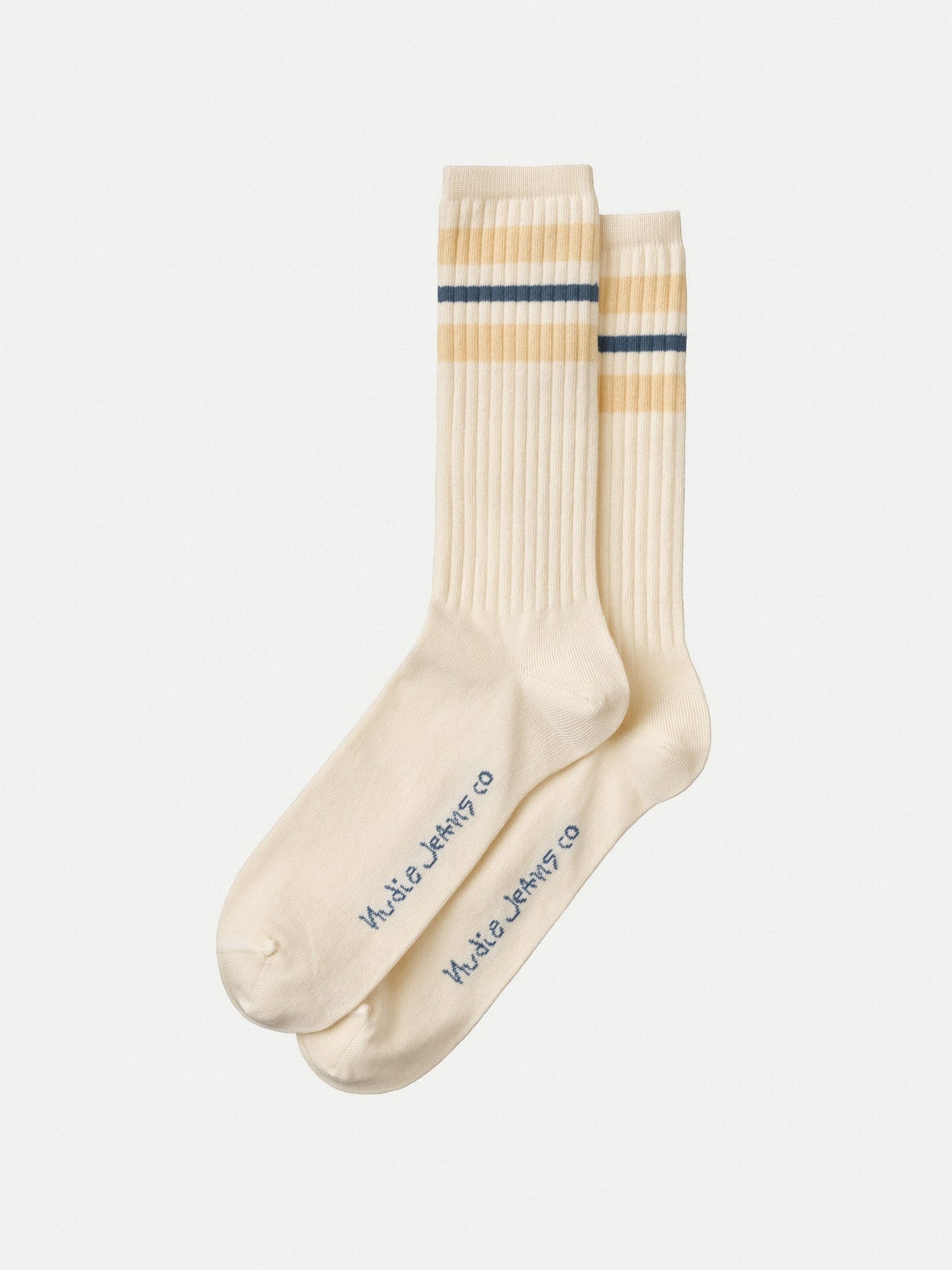 Chaussettes hautes beige et marine - Amundsson Sport Socks Faded Sun faded sun