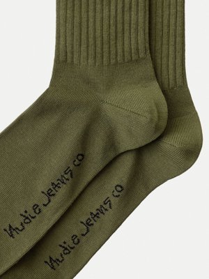 Chaussettes hautes vertes en coton bio - amundsson sport
