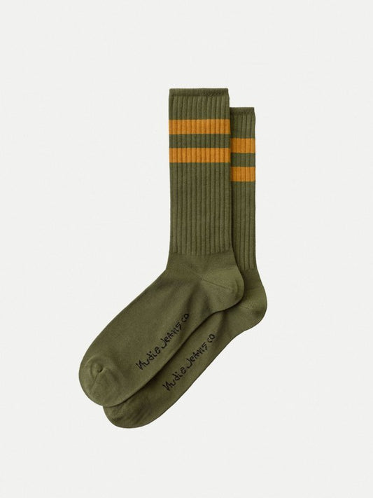 Chaussettes hautes vertes en coton bio - amundsson sport