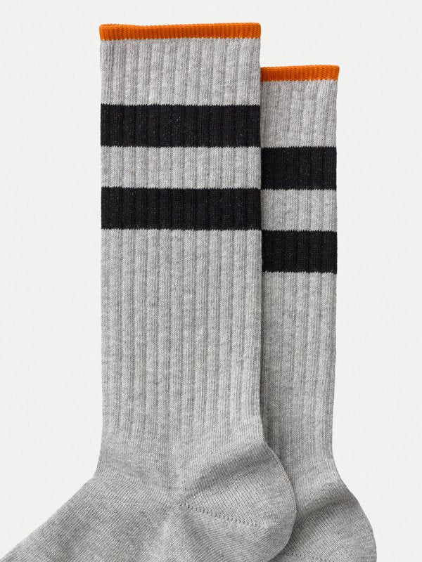 Chaussettes hautes grises en coton bio - Amundsson Sport