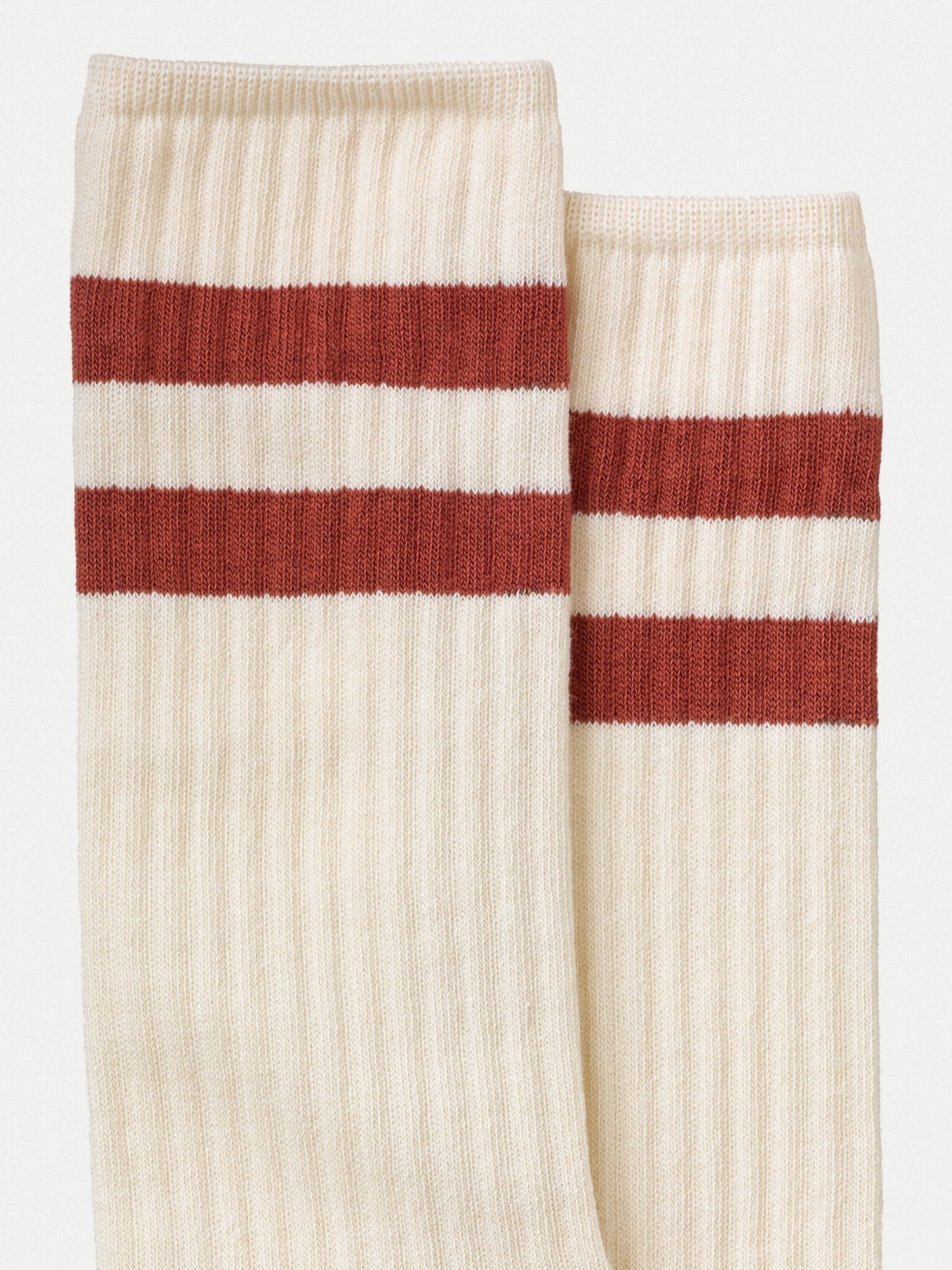 Chaussettes hautes blanc et rouge en coton bio - amundsson sport