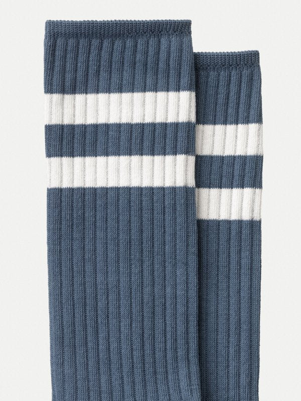 Chaussettes hautes bleues en coton bio - Amundsson Sport