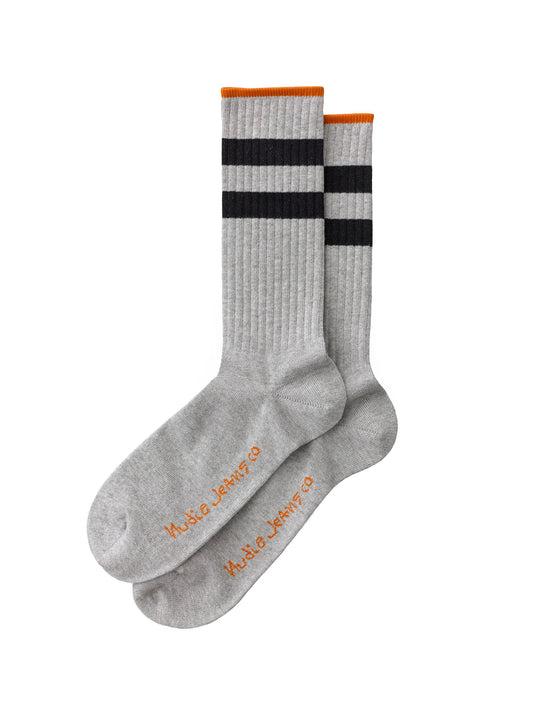 Chaussettes hautes grises en coton bio - Amundsson Sport