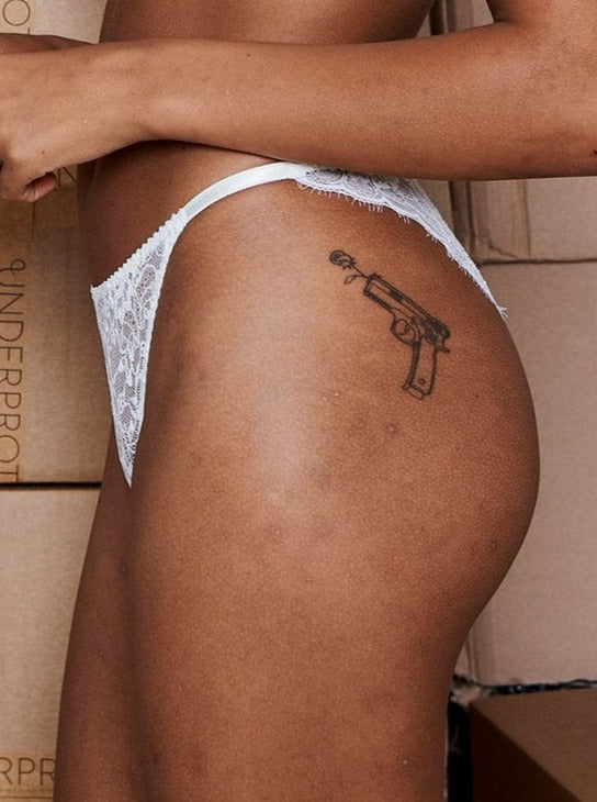 Culotte blanche en dentelle recyclée - Amy