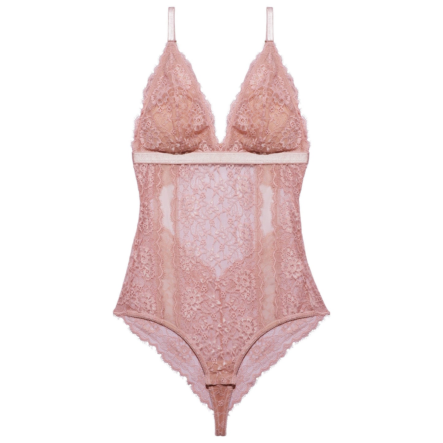 Body en dentelle rose en matières recyclées - amyup bodystocking rose
