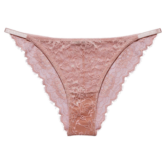 Culotte dentelle rose en matières recyclées - amyup briefs rose