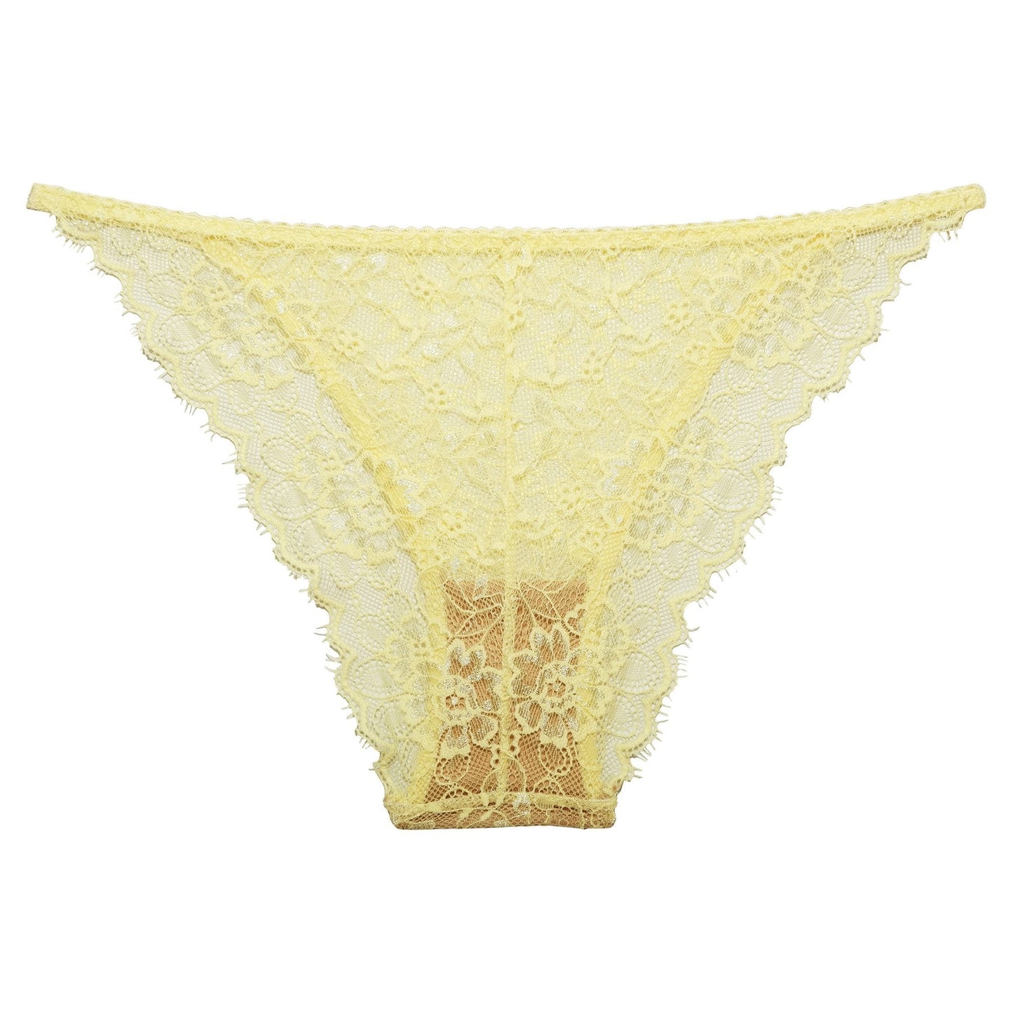 Culotte en dentelle jaune en polyamide recyclé - Amy