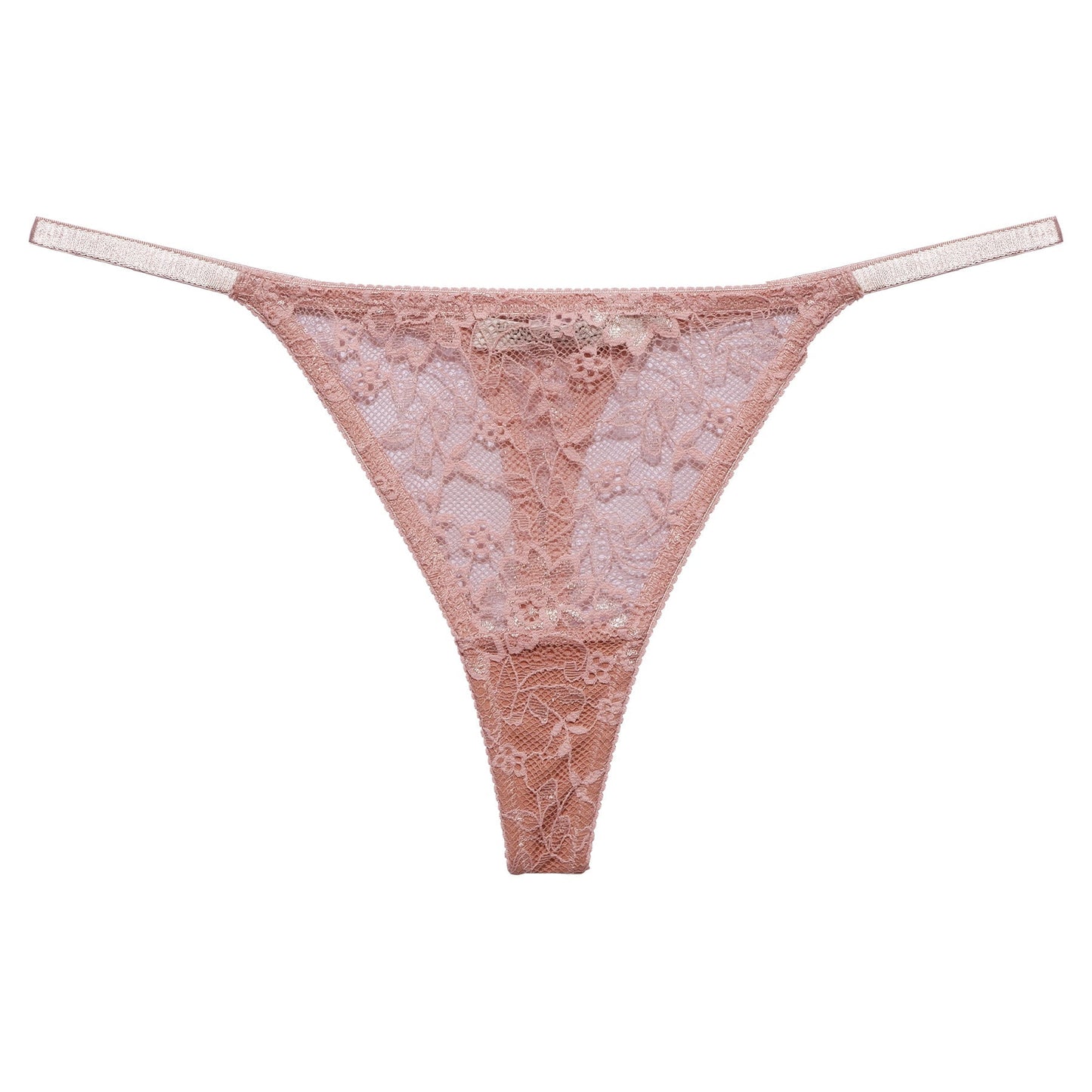 String rose dentelle en matières recyclées - amyup string rose