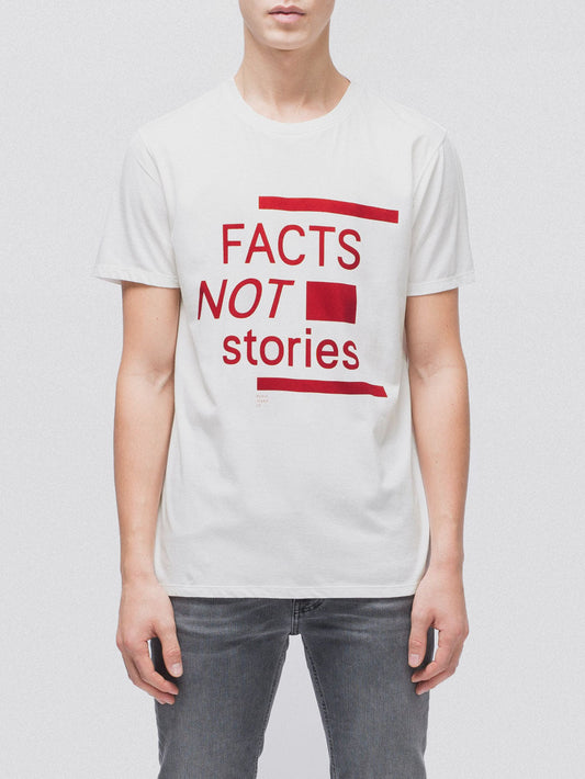 T-shirt imprimé blanc en coton bio - Anders facts not stories