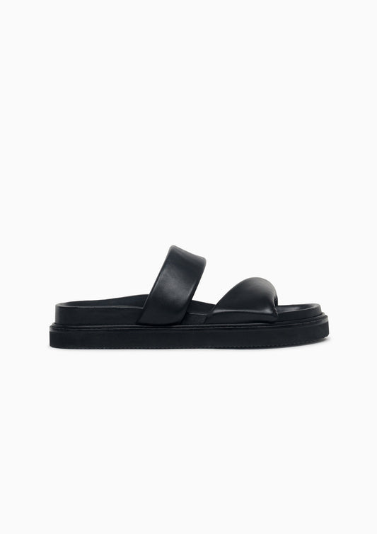 Sandales noires en cuir certifié - twist noir