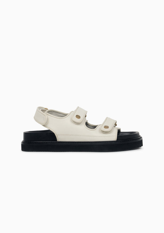 Sandales écrues en cuir vegan - ivory