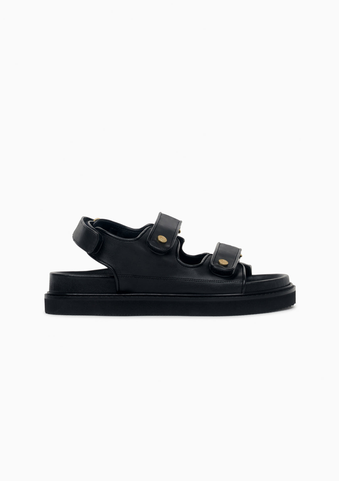 Sandales noires en cuir vegan - je m'en fous cactus noir