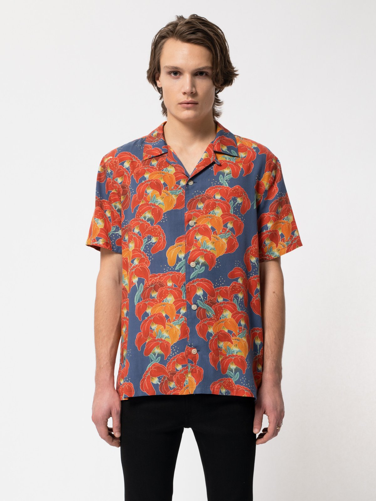 Chemise manches courtes à fleurs en tencel  - Arviid