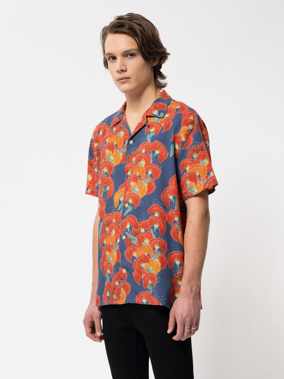 Chemise manches courtes à fleurs en tencel  - Arviid