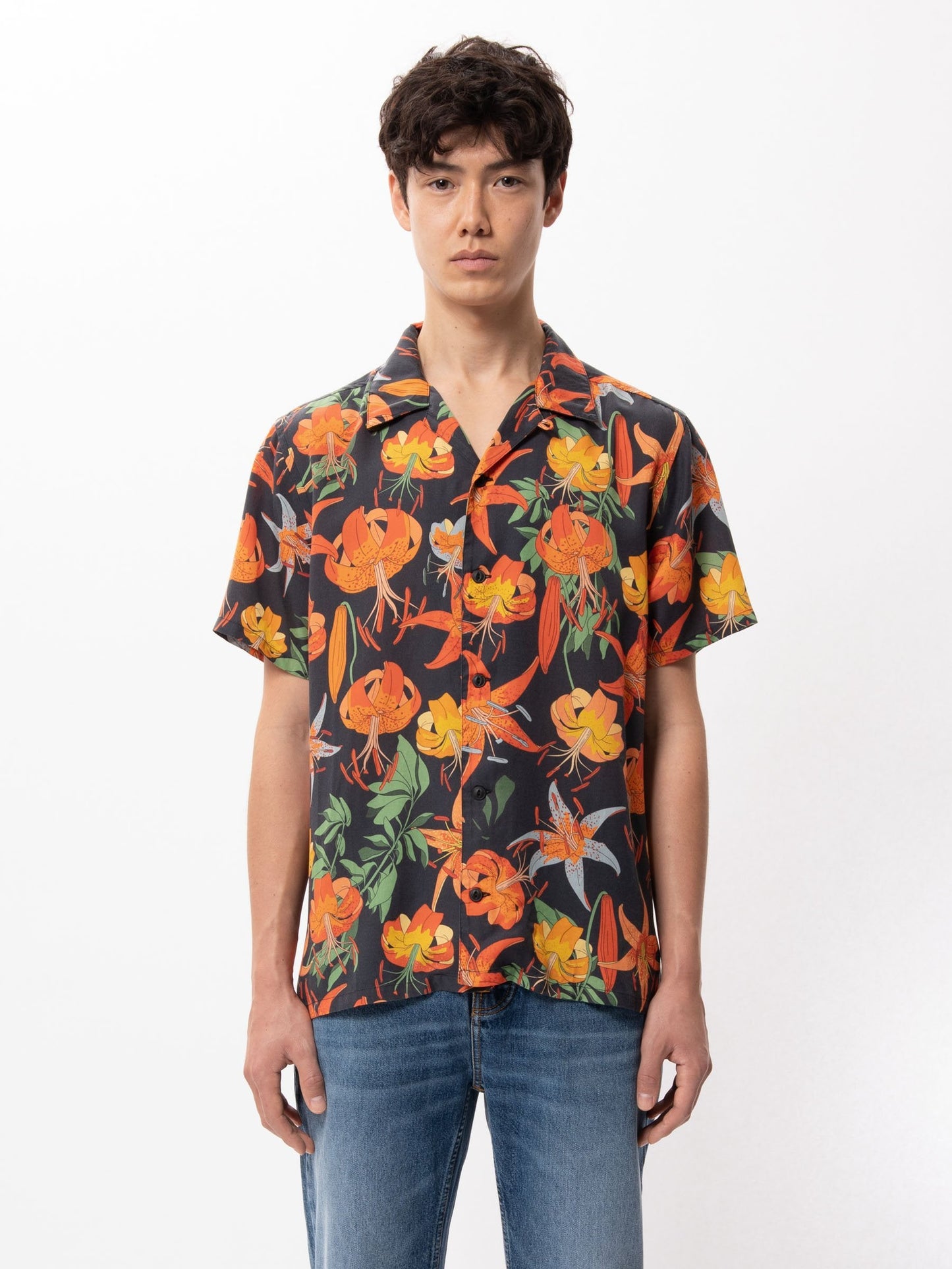 Chemise à manches courtes imprimée en coton bio - Arvid Lilies