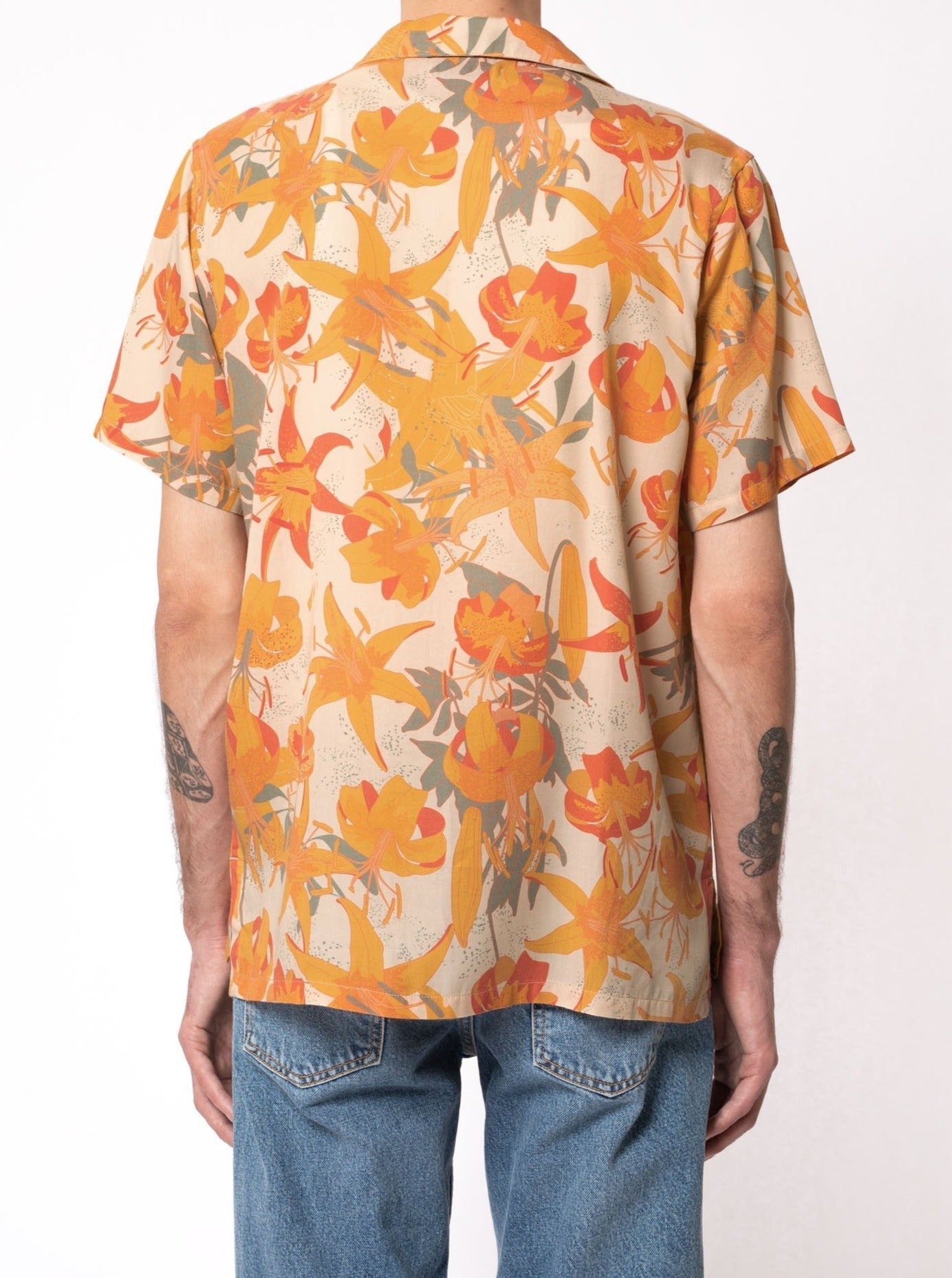 Chemise manches courtes en tencel - Arvid Lilies cream