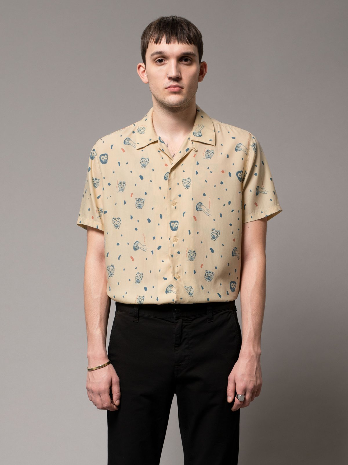 Chemise manches courtes à motifs en coton bio - Arvid Misfit