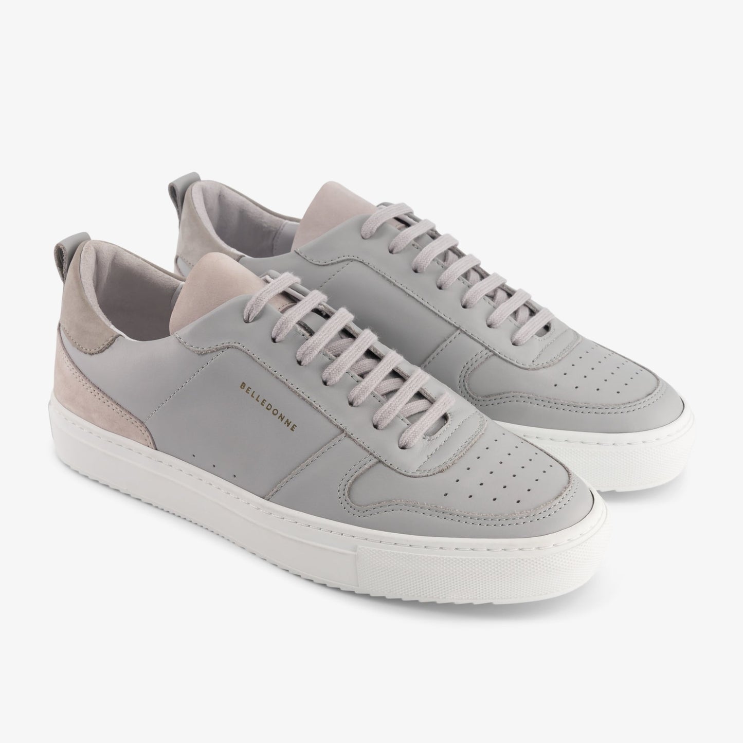 Baskets grises en cuir certifié - b0 gris