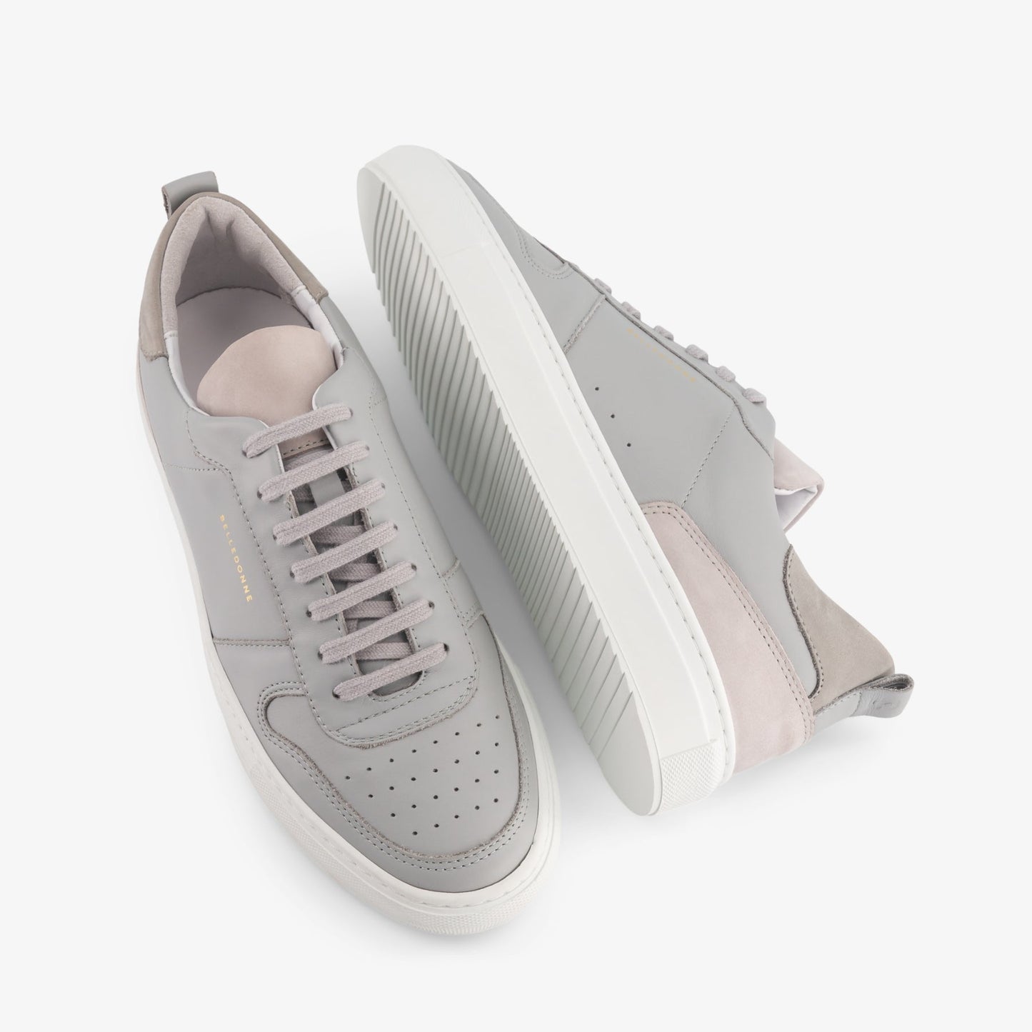 Baskets grises en cuir certifié - b0 gris