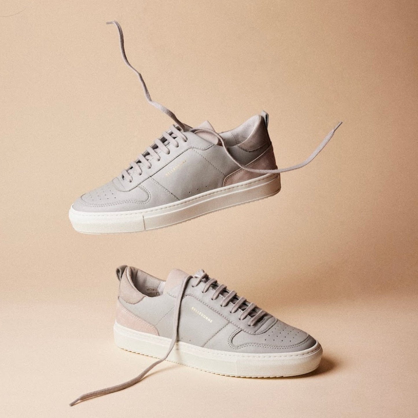 Baskets grises en cuir certifié - b0 gris