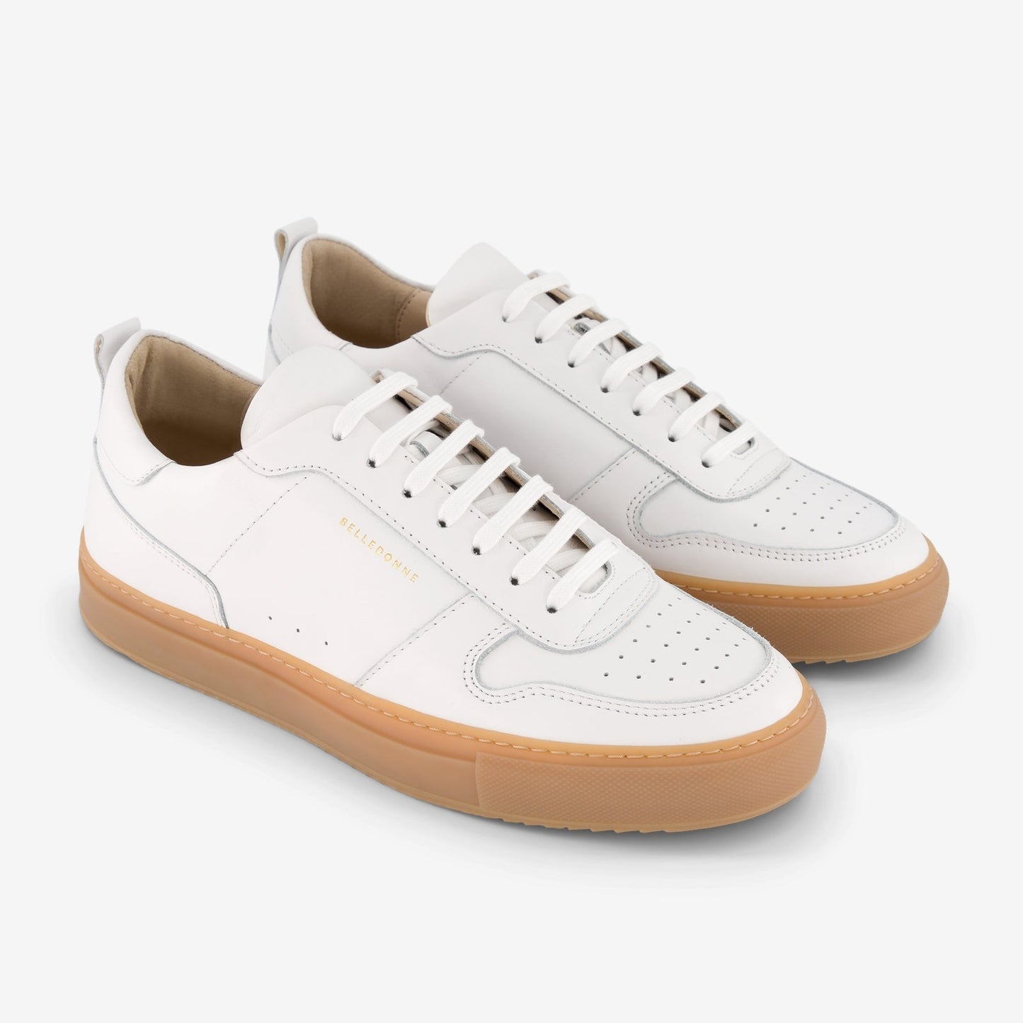 Baskets en cuir certifié | blanches "b0 gum white"