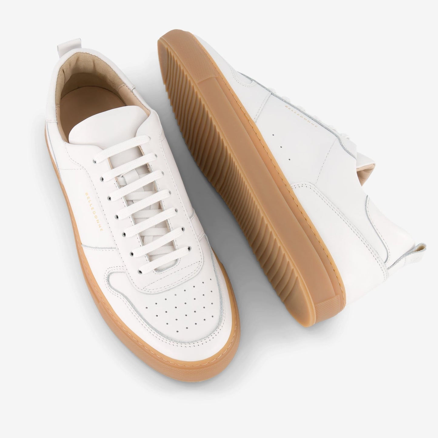 Baskets en cuir certifié | blanches "b0 gum white"