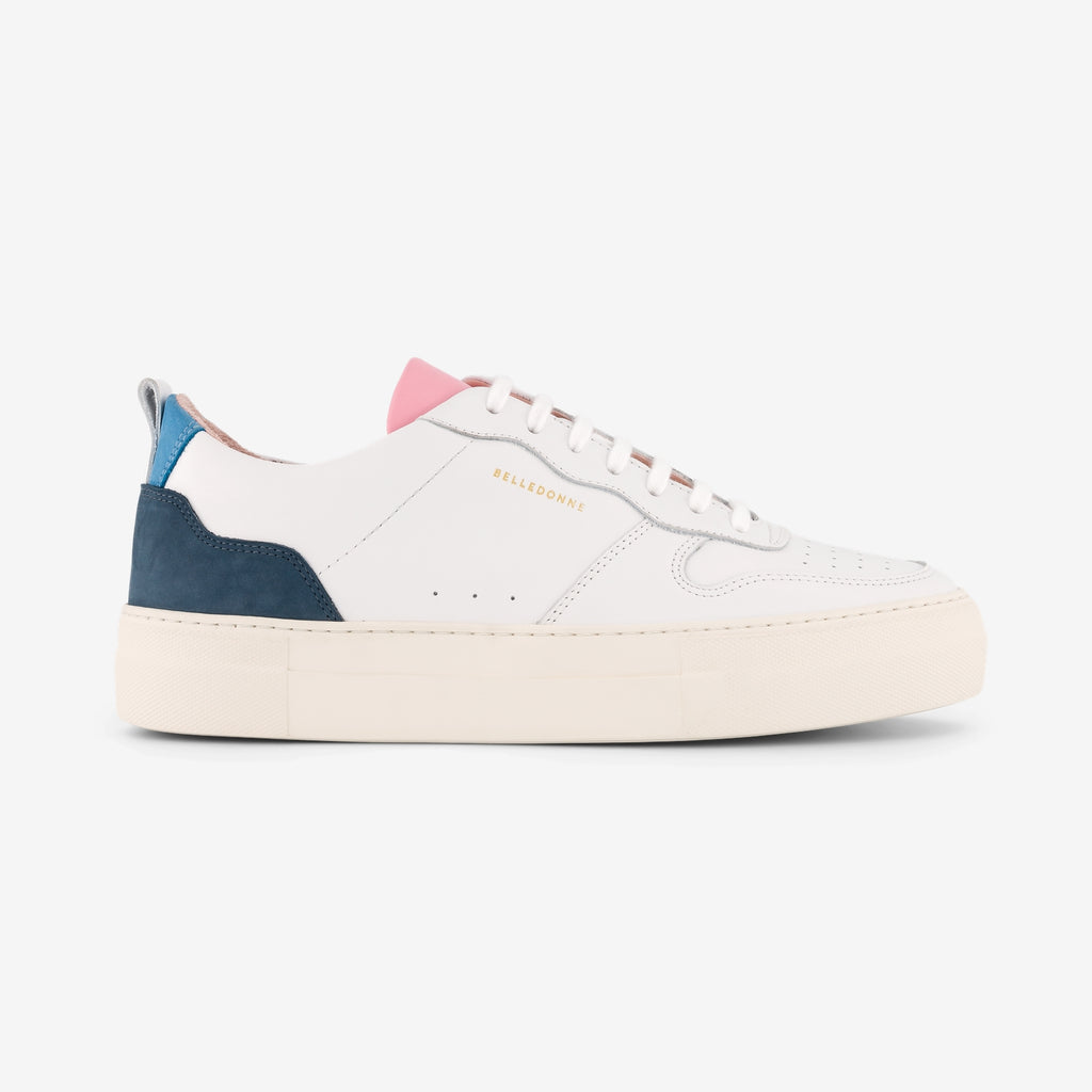 Baskets en cuir certifié | multicolores "b0 playground blue / pink"