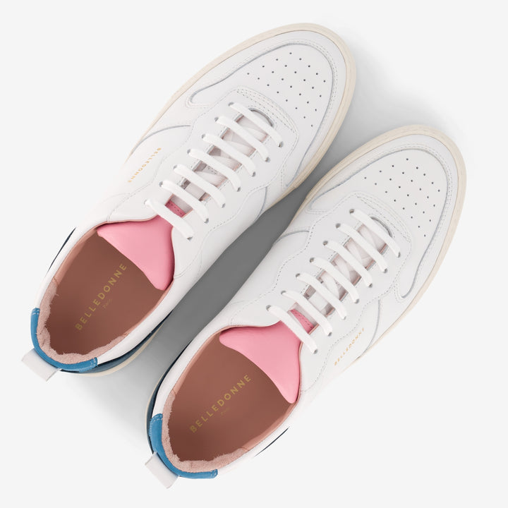 Baskets en cuir certifié | multicolores "b0 playground blue / pink"