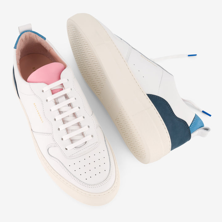 Baskets en cuir certifié | multicolores "b0 playground blue / pink"