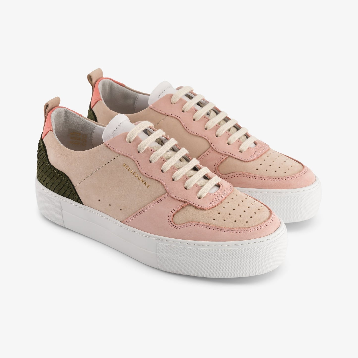 Baskets roses plateformes en cuir certifié - b0 playground pink snake