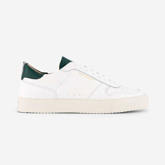 Baskets en cuir certifié | blanches et vertes "b0 vert"
