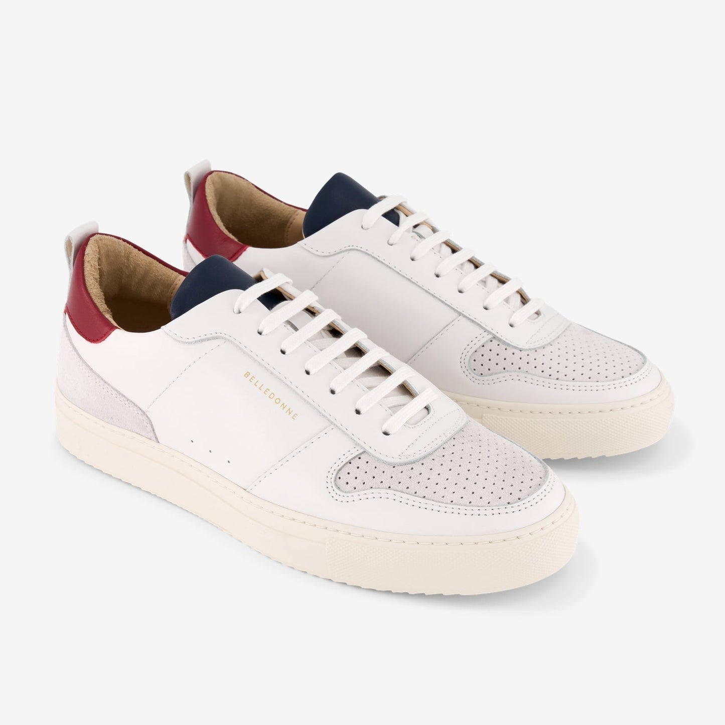 Baskets en cuir certifié | bordeaux et marines "b0 bordeaux / marine"