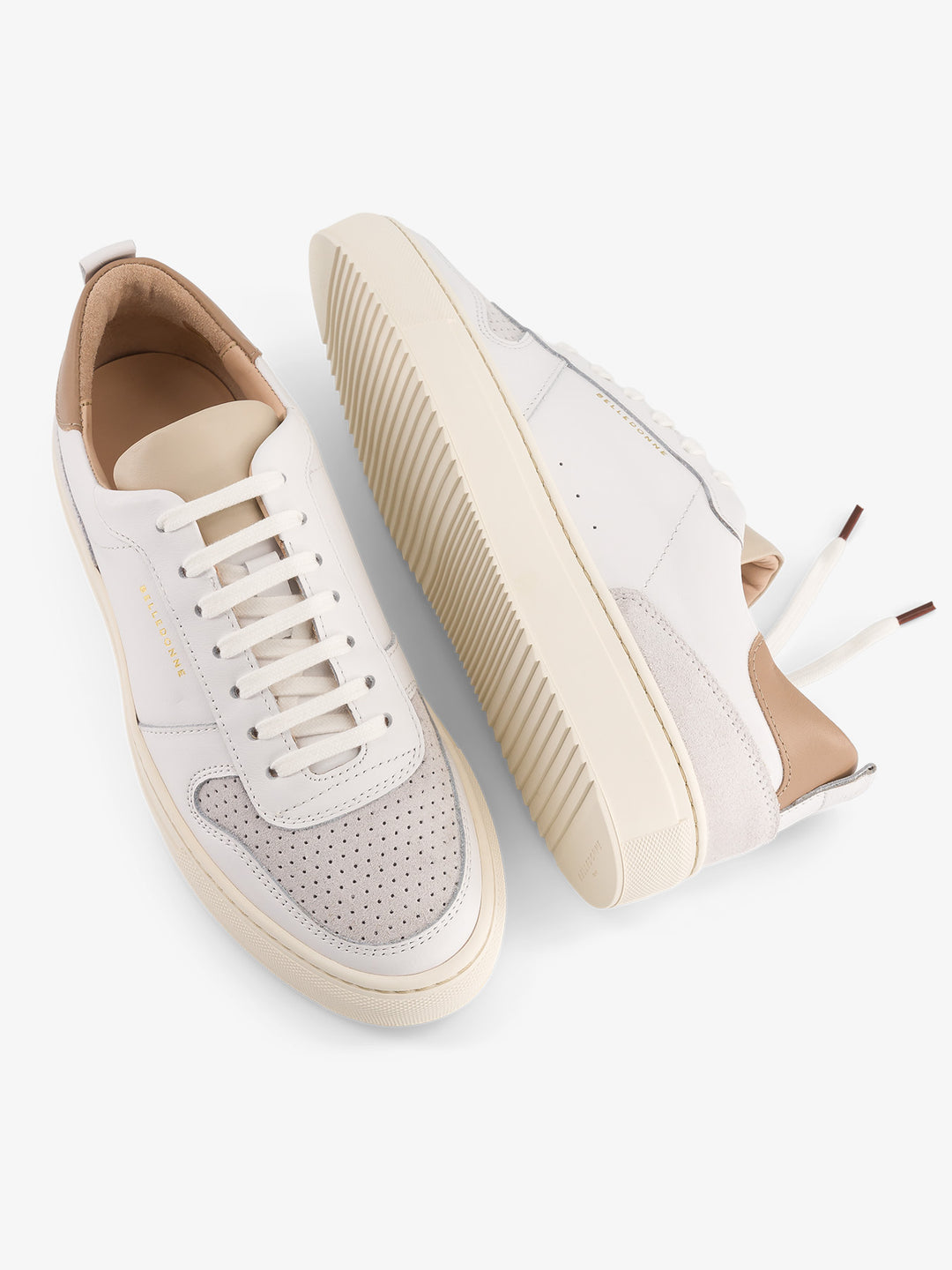Baskets en cuir certifié gold rated | beige "baskets basses en cuir certifié | marron "b0 sport cappuccino""