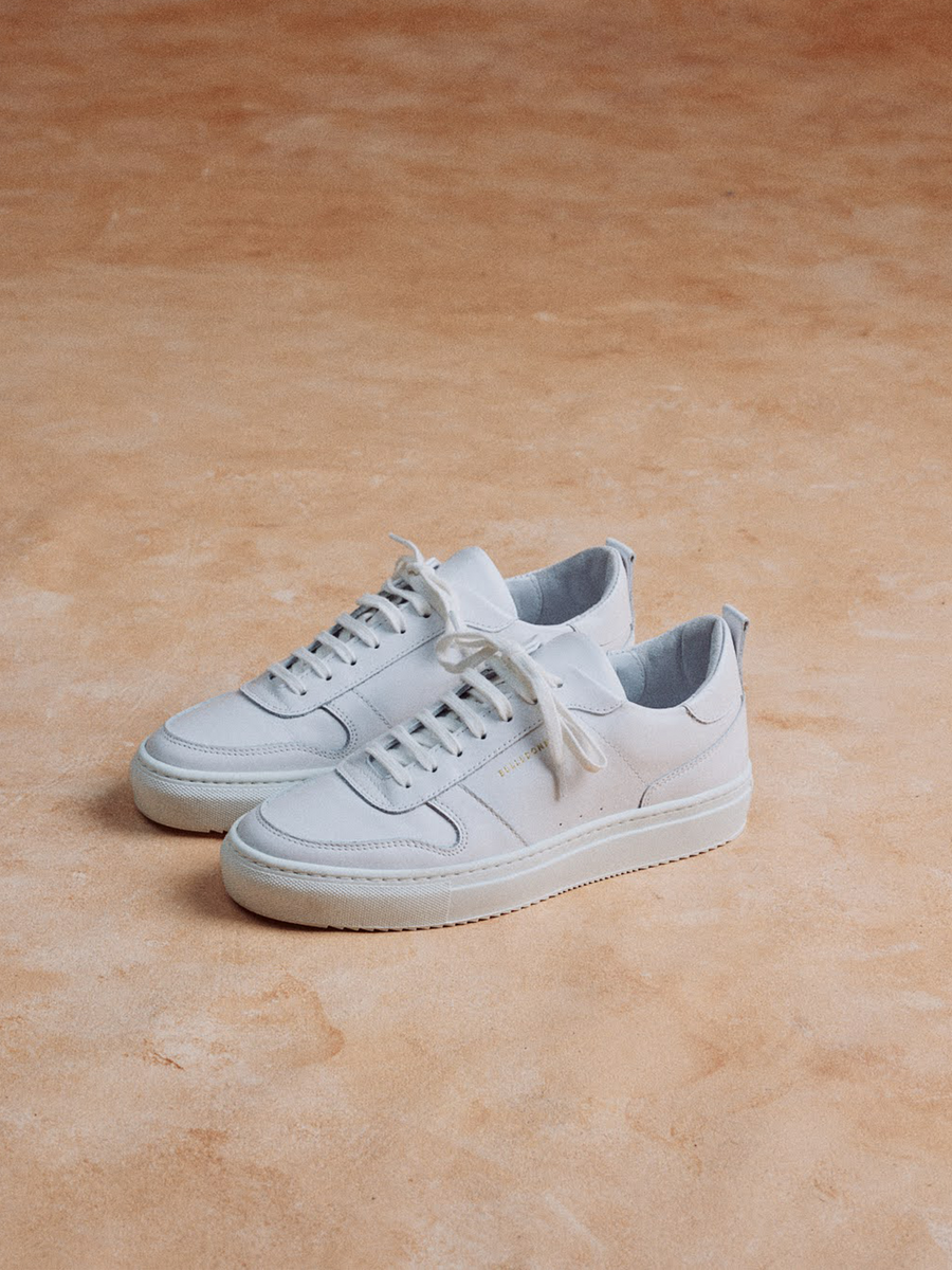 Baskets basses en cuir certifié | blanc "b0 full white"