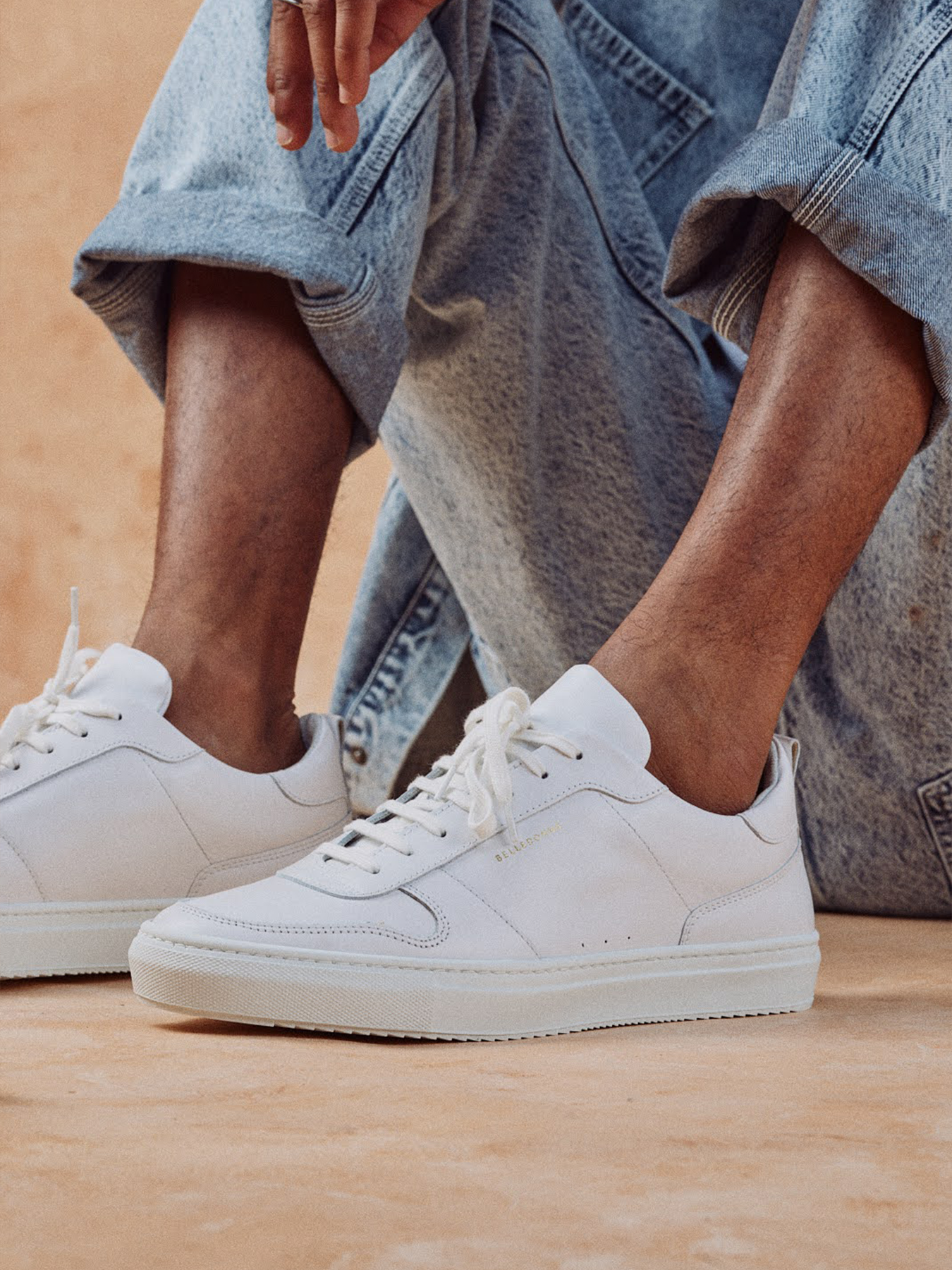 Baskets basses en cuir certifié | blanc "b0 full white"