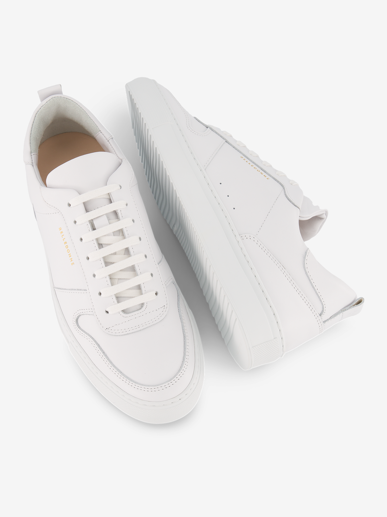 Baskets basses en cuir certifié | blanc "b0 full white"