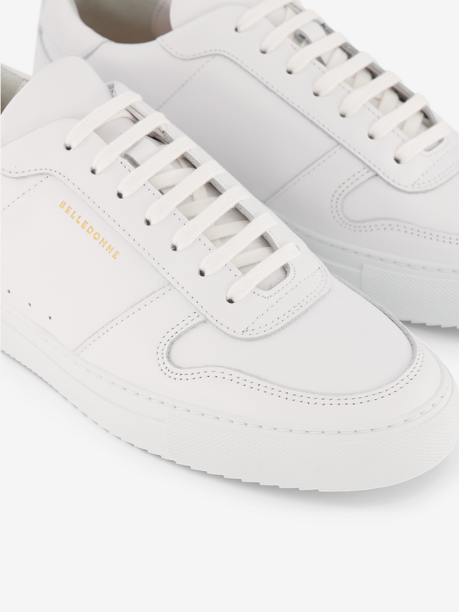 Baskets basses en cuir certifié | blanc "b0 full white"