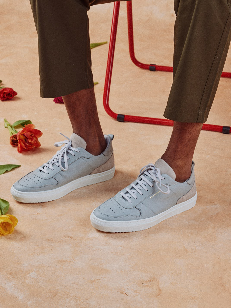 Baskets grises en cuir certifié - b0 gris