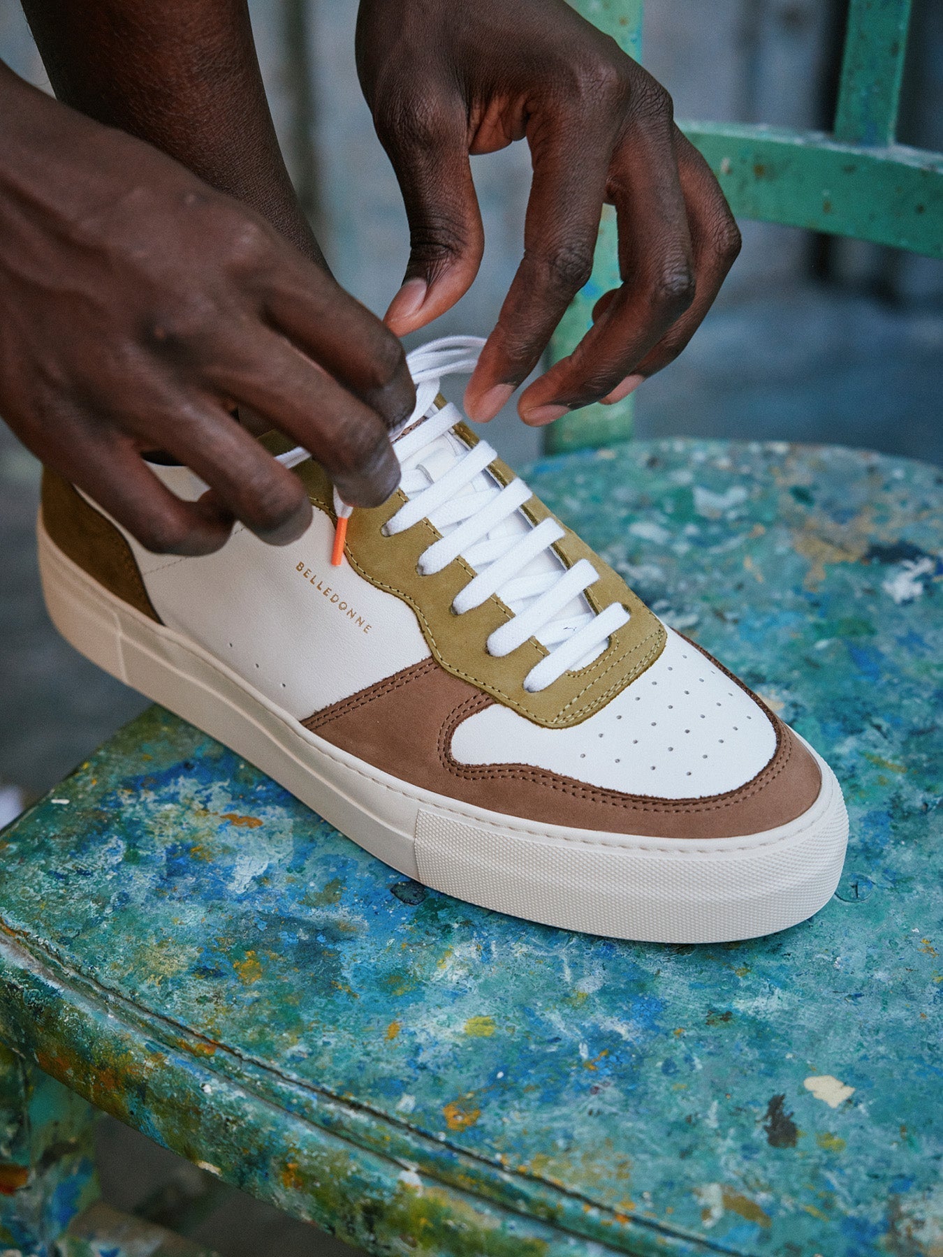 Baskets en cuir certifié | multicolore "B0 Playground retro - Autumn"