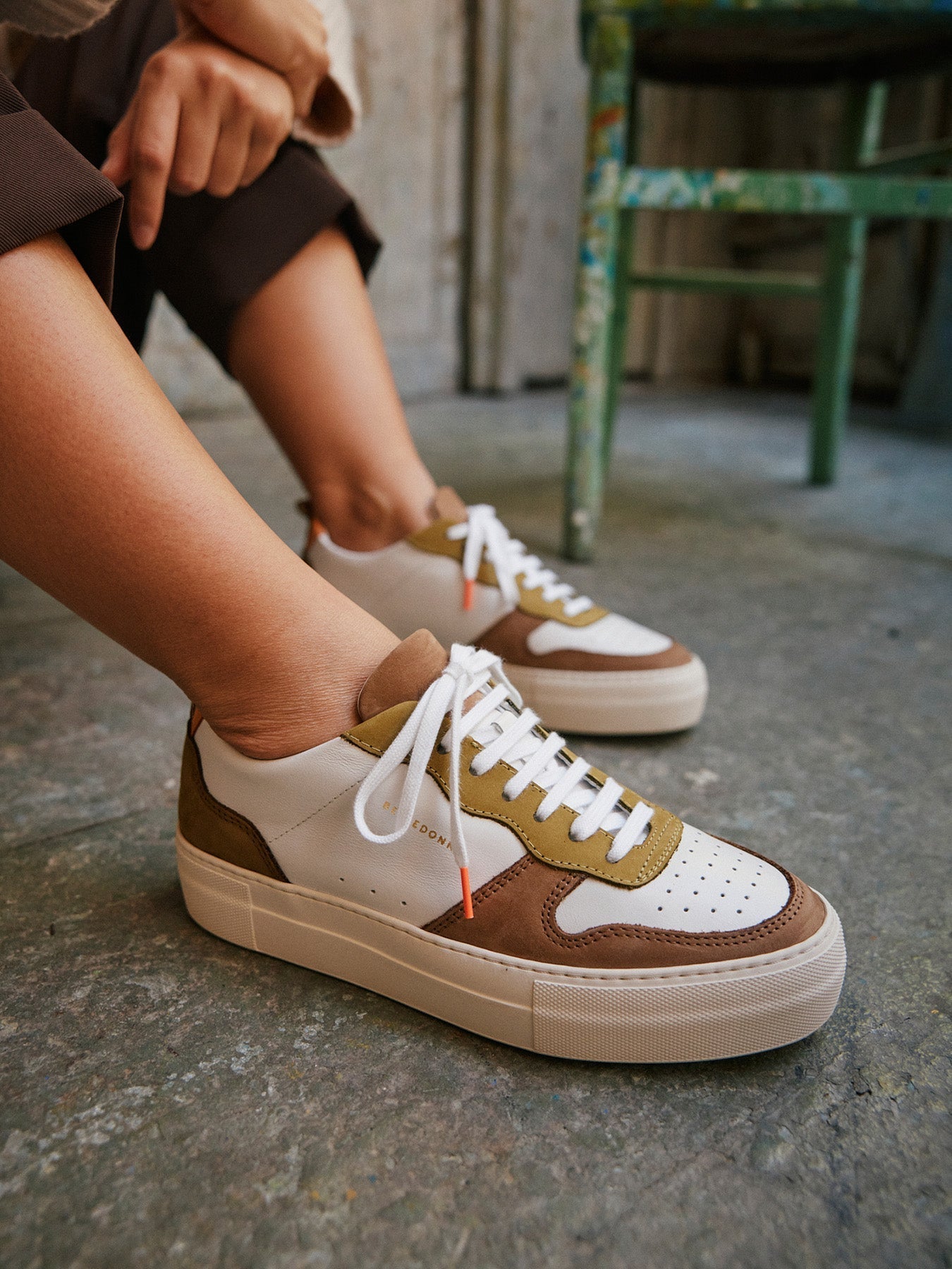 Baskets en cuir certifié | multicolore "B0 Playground retro - Autumn"