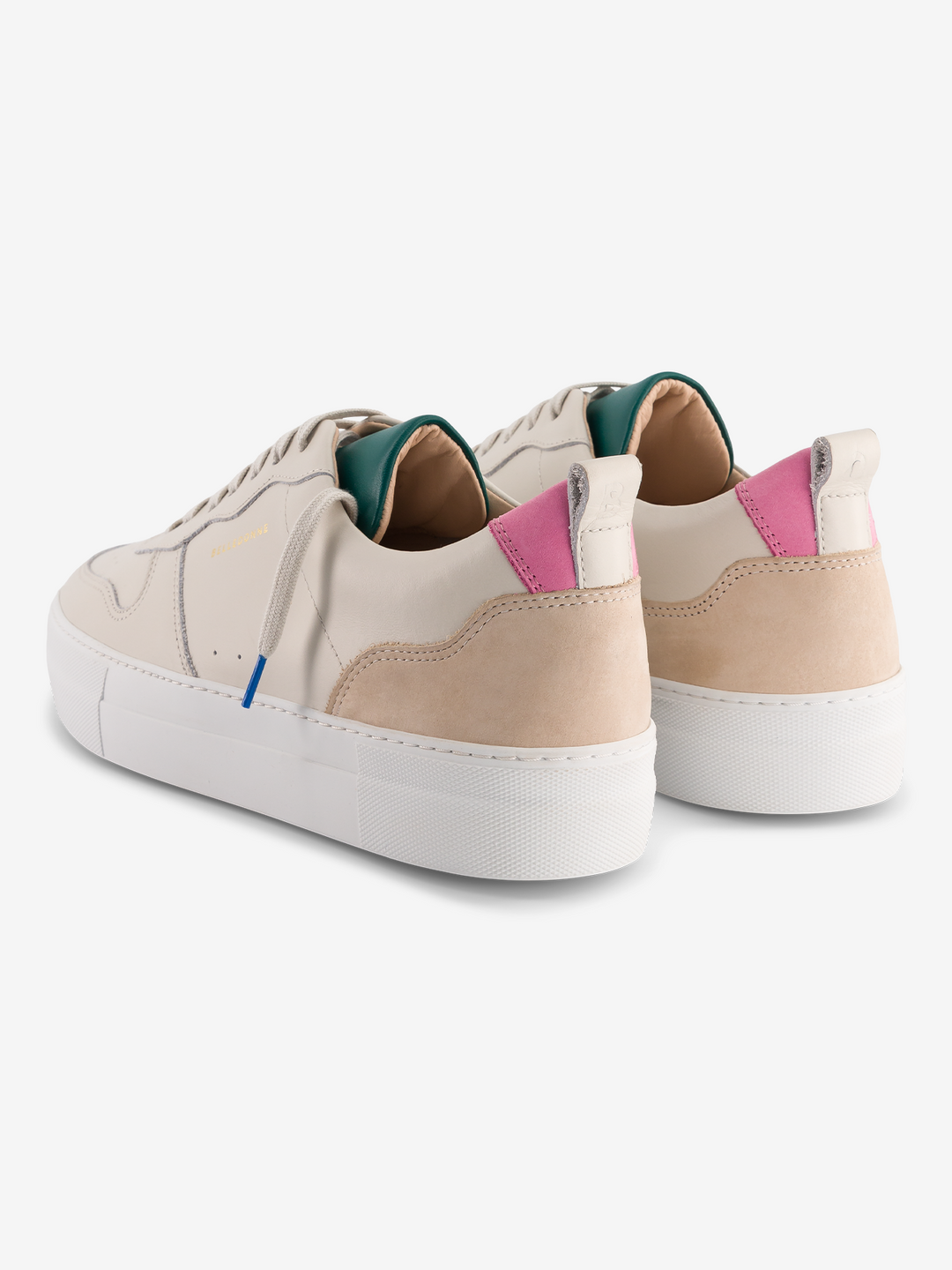 Baskets plateformes en cuir certifié | multicolore "b0 playground beige avocado"