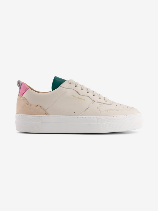 Baskets plateformes en cuir certifié | multicolore "b0 playground beige avocado"