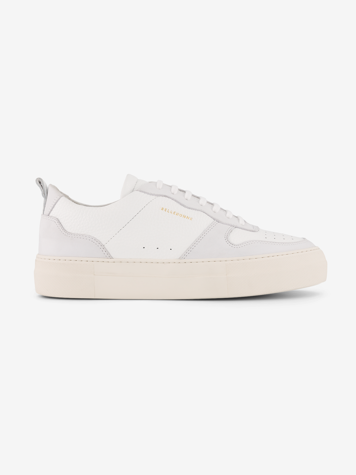 Baskets en cuir certifié | Blanc et gris "b0 white tumbled"