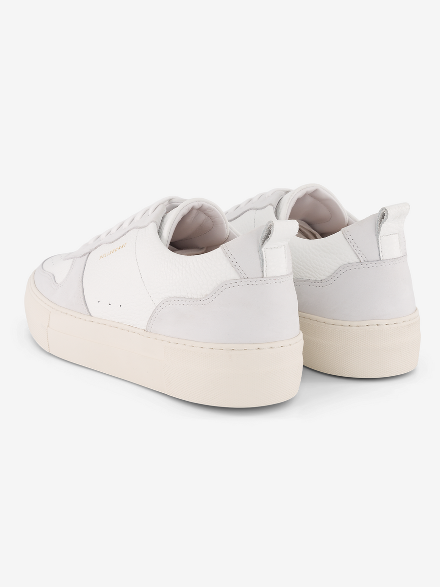 Baskets en cuir certifié | Blanc et gris "b0 white tumbled"