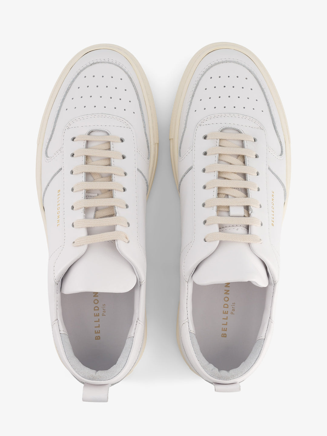 Baskets en cuir certifié | blanches "b0 monochrome white"