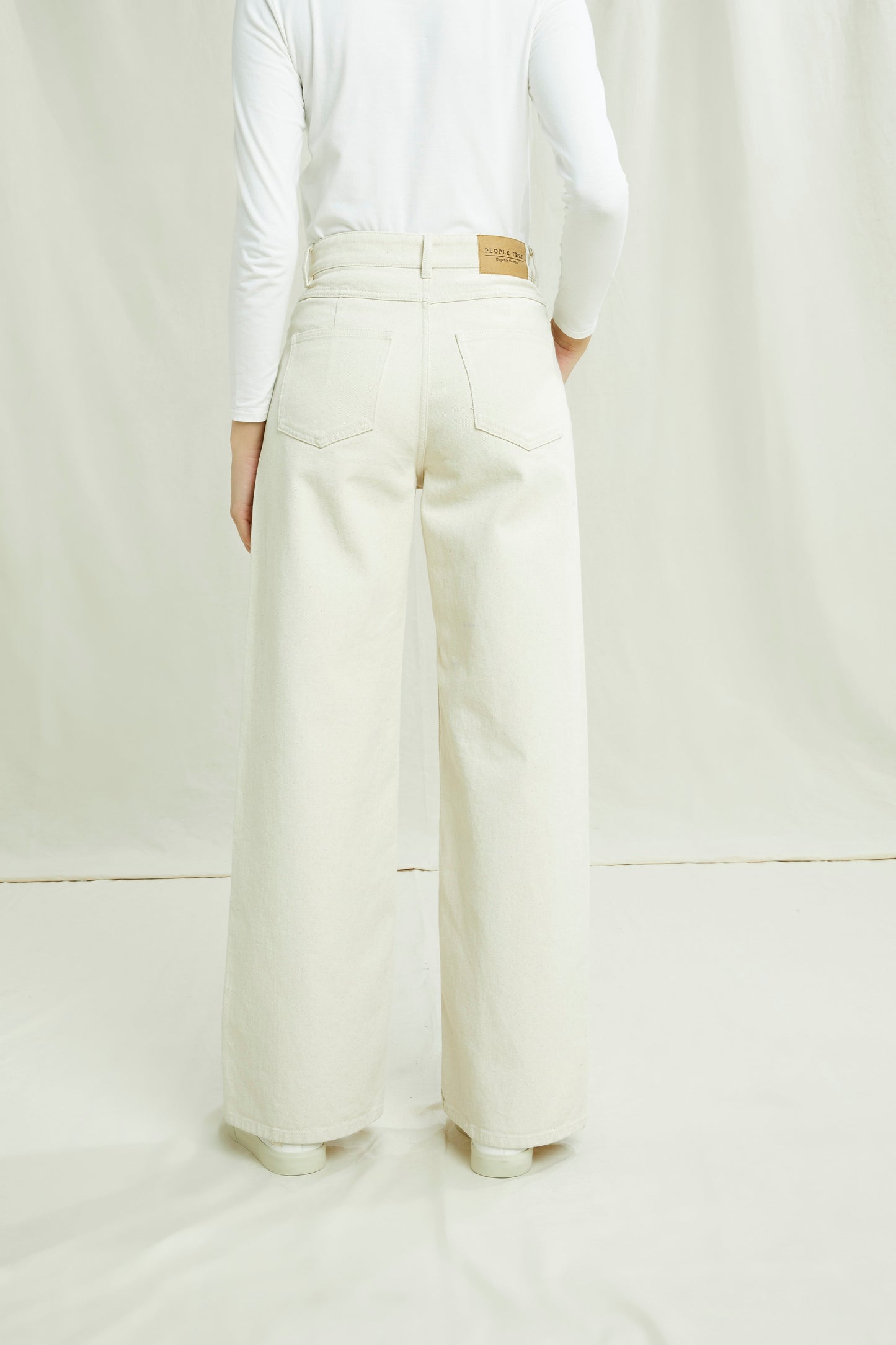 Pantalon ample crème en coton bio - flora