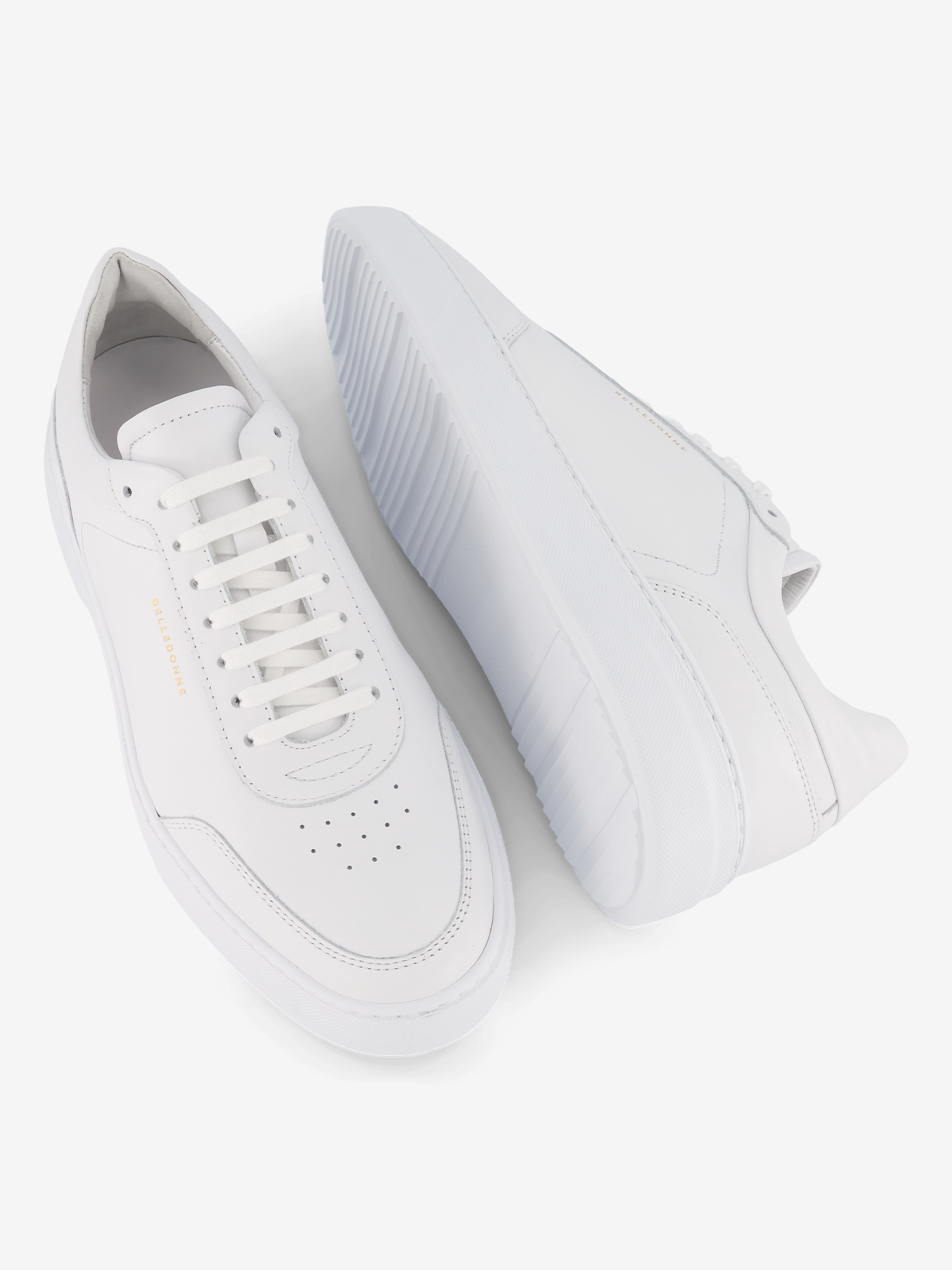 Baskets basses en cuir certifié | blanc "b2 monochromes full white"