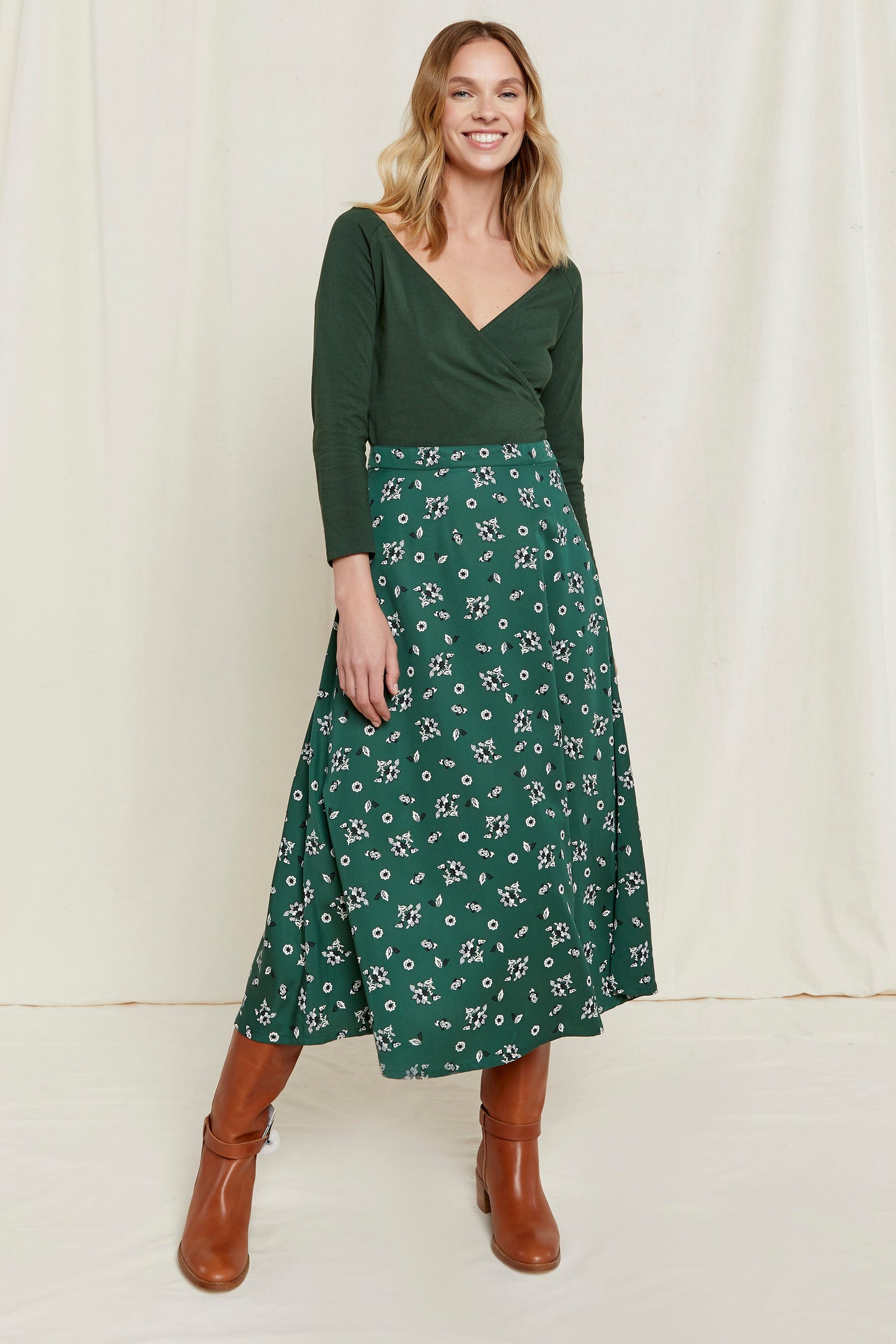 Top vert en coton bio - renee