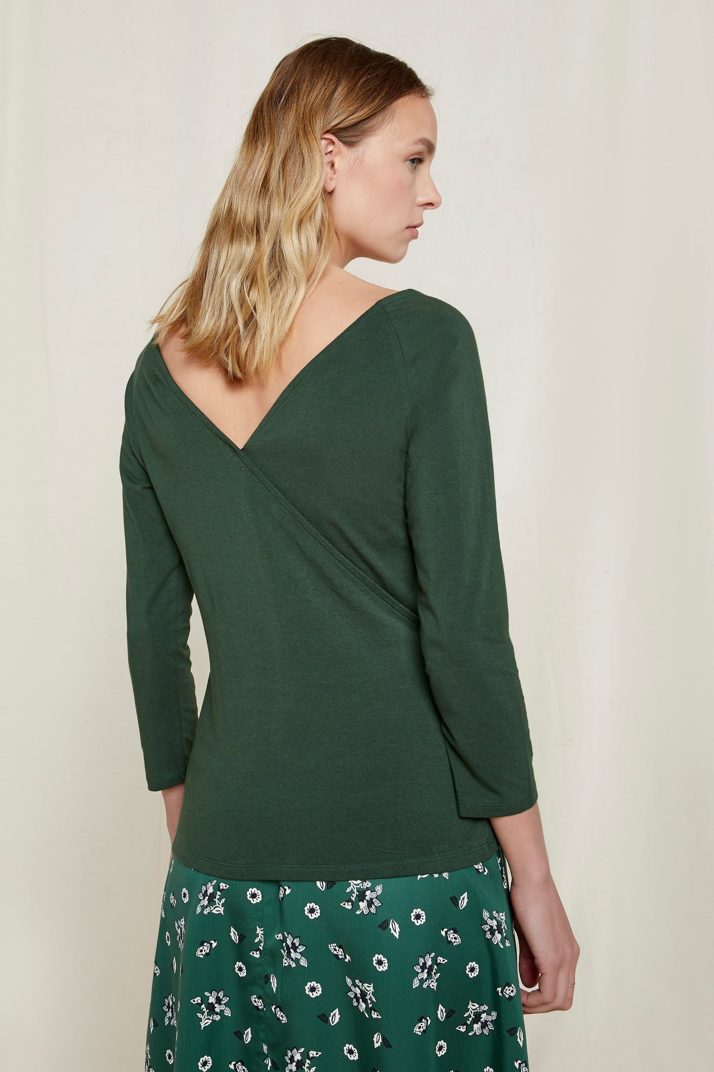 Top vert en coton bio - renee